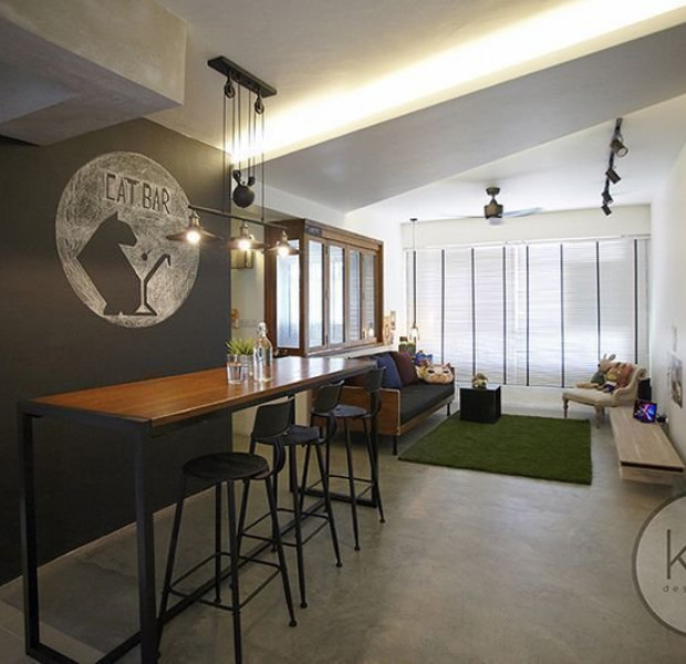 Home owners spend $25,000 to renovate charming cat cafe-themed HDB flat